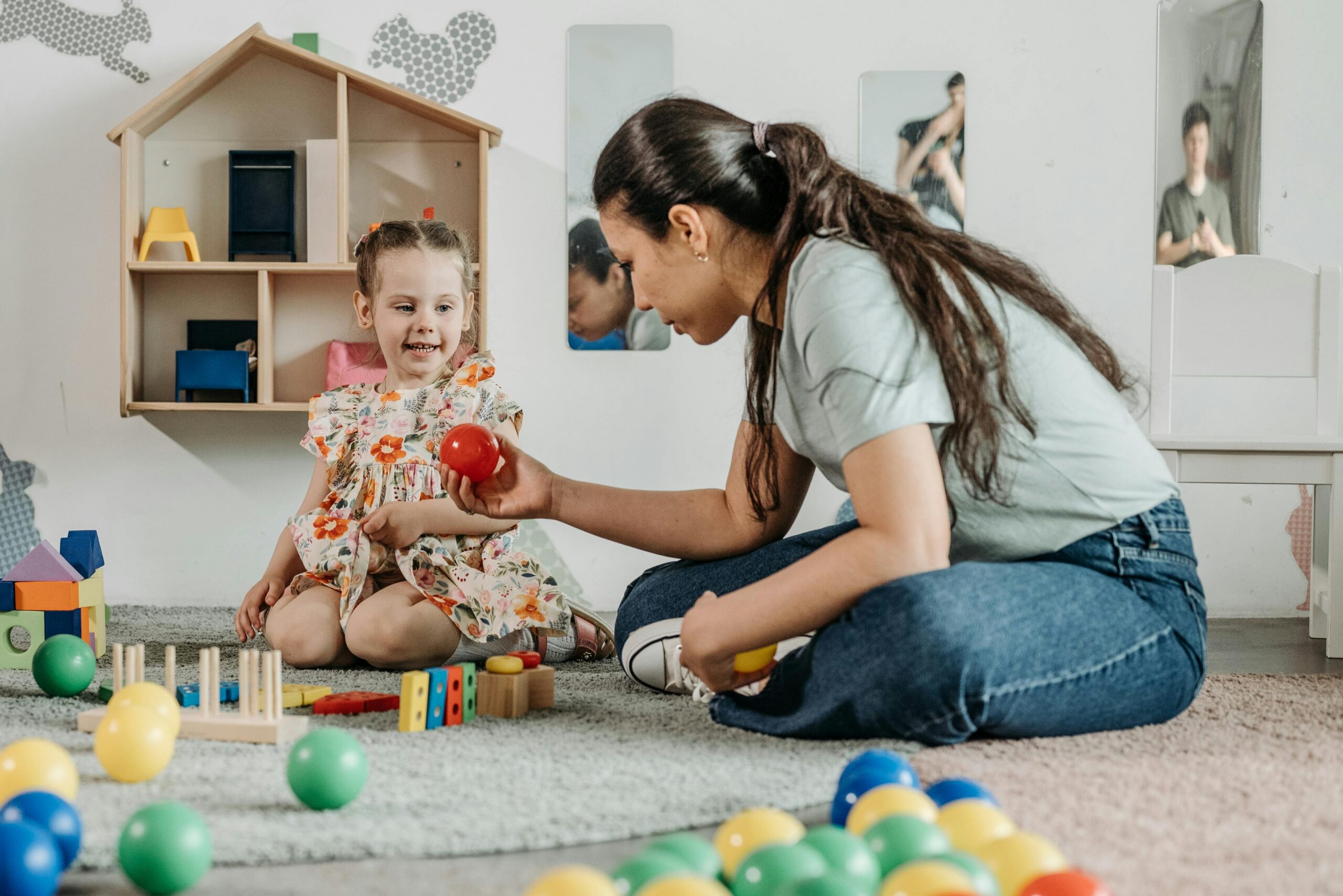 Child playing with toys